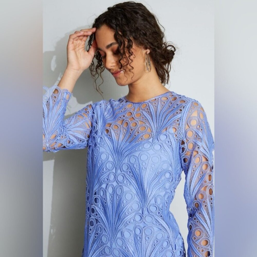 NWT ELIE TAHARI Scallop Lace Lined Mini‎ Dress Size 6